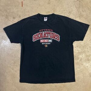 Vintage CCM NHL Ottawa Senators 00s Black T-Shirt